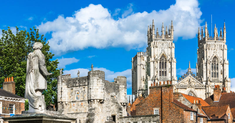 roof tops of York showing York Cathedral