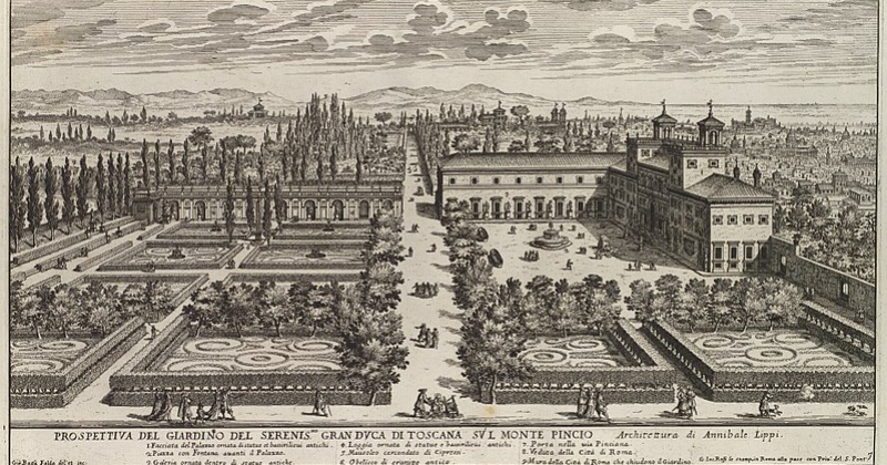 a drawing of an old Italian city