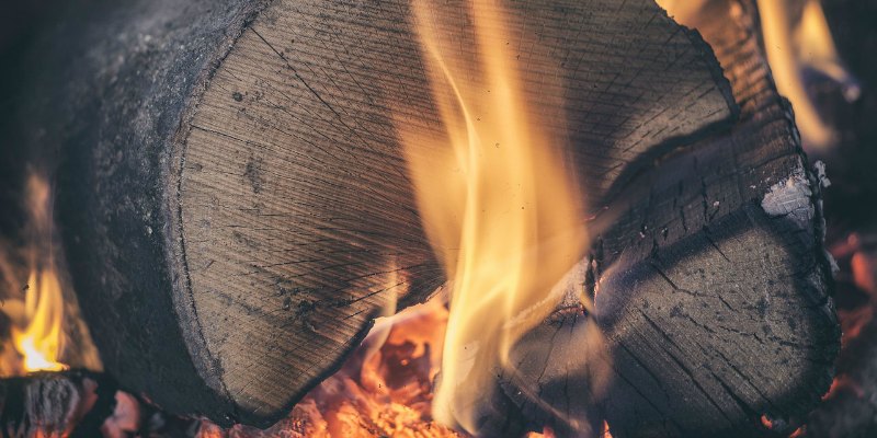 a log on fire