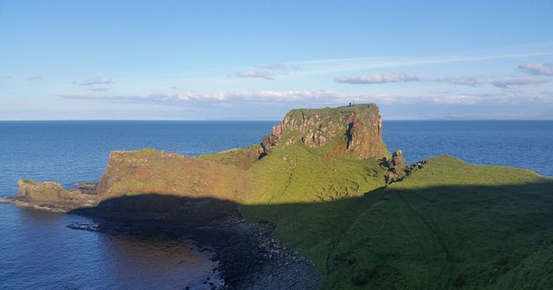 A rocky landscape by the ocean