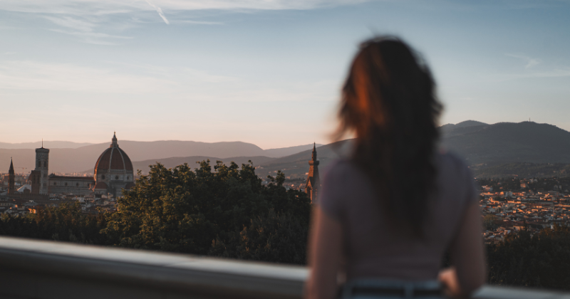 person stood looking over the city of Florence