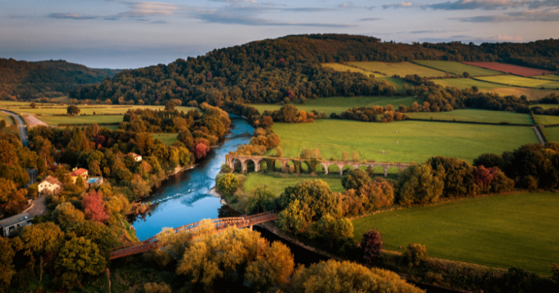 a beautiful valley with a river