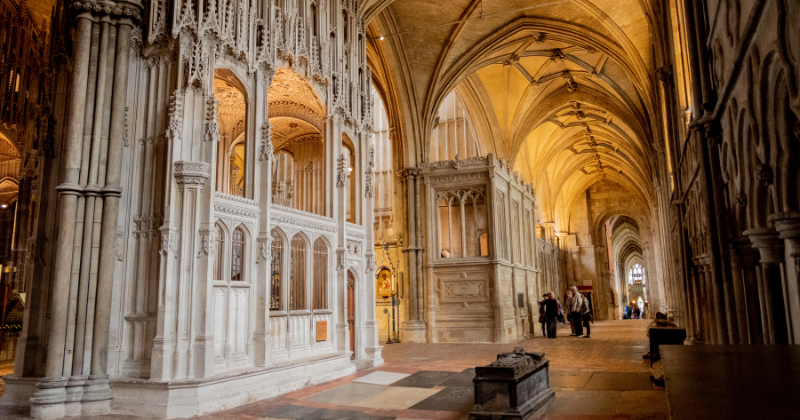 inside winchester showing the grand archways