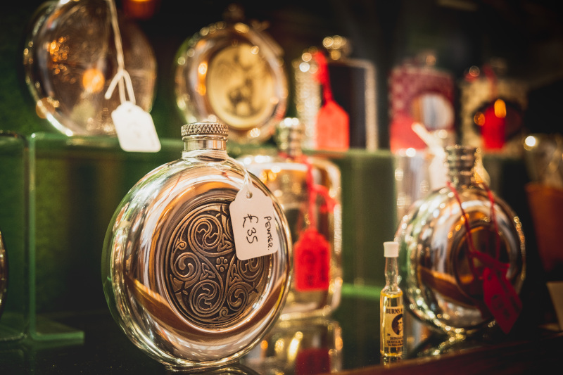 close up of small bottles