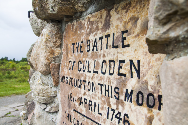 sign at Culloden Battlefield set in stone