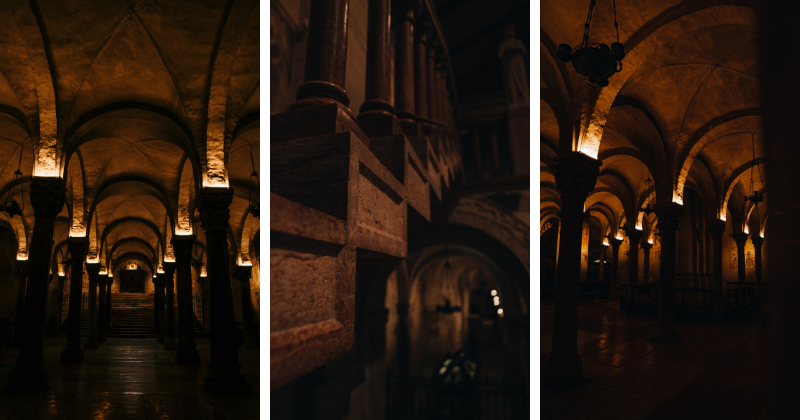 inside the Basilica, a central church within the city of verona