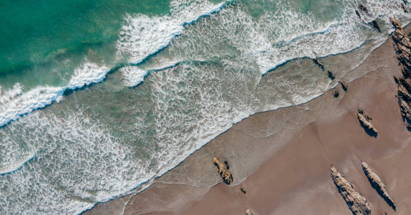 birds eye view of a beach