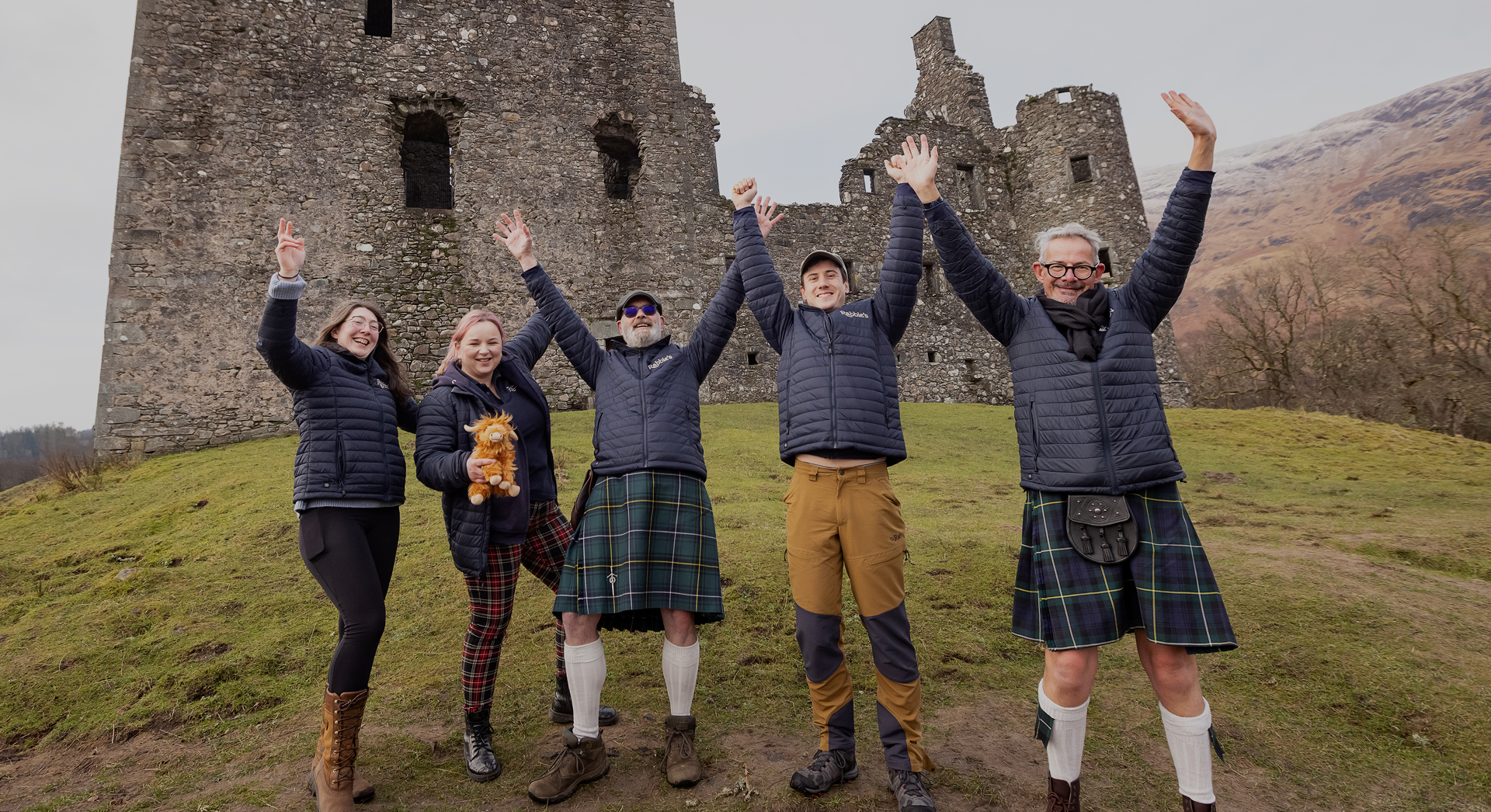 Rabbie's Driver Guides celebrating winning the Kings Award for Enterprise