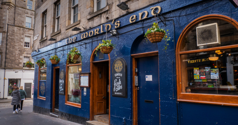 a blue pub